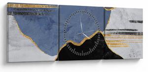 Obraz - Textúrované tvary (s hodinami) (90x30 cm)