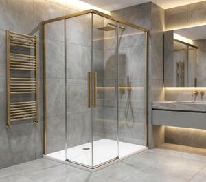 Gelco Gelco, LUXOR GOLD MATT obdĺžniková sprchová zástena 900x800mm L/P varianta, rohový vstup, GU2190GGU2180G