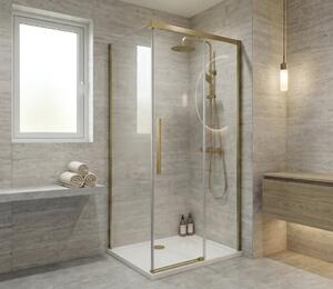 Gelco Gelco, LUXOR GOLD MATT štvorcová sprchová zástena 1000x1000mm L/P varianta, GU1210GGU5610G