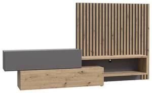 OBÝVACIA STENA sivá, dub artisan Carryhome - Obývacie steny