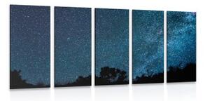 5-dielny obraz mliečna dráha medzi hviezdami - 100x50