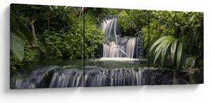 Obraz - Vodopády (s hodinami) (90x30 cm)