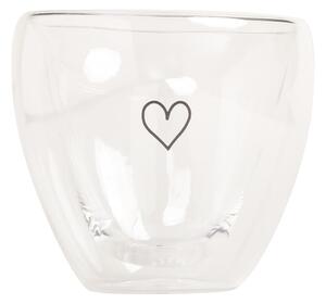 Sklenený hrnček Heart Double Glass
