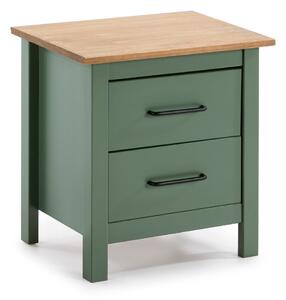 Zelený drevený nočný stolík Marckeric Miranda