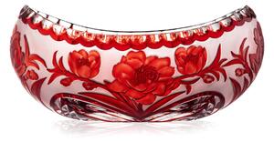 Bohemia Crystal Ručne vyrábaná misa Sakura Rubín 305mm