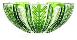 Bohemia Crystal Ručne brúsená misa Paprade Zelená 280mm