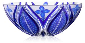Bohemia Crystal Ručne brúsená misa Sasanka Modrá 280mm