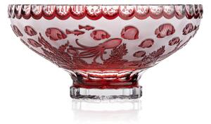 Bohemia Crystal Ručne brúsená misa Ocean Rubín 305mm