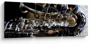 Obraz - Saxofón (s hodinami) (90x30 cm)