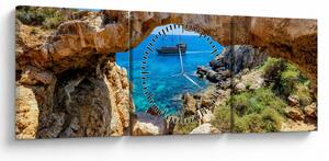 Obraz - Cape Greco (s hodinami) (90x30 cm)