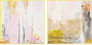Tlačené/s ručne maľovanými prvkami obrazy v súprave 2 ks s rámom/na plátne 41,5x41,5 cm New Age Yellow – Malerifabrikken