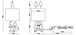 Globo 21633G - Stolná lampa RABBIT 1xE27/25W/230V