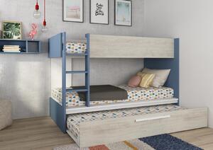 Detská poschodová posteľ s prístelkou - Cascina Smoky blue