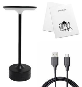 LED nabíjateľná dotyková stolná lampa TAVOLO LED/2,5W/5V 2400 mAh 3000-6000K čierna