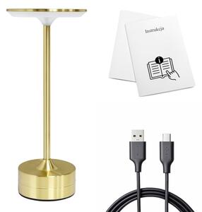 Nabíjateľná dotyková stolná LED lampa TAVOLO LED/2,5W/5V 2400 mAh 3000-6000K zlatá