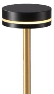 LED stmievateľná nabíjateľná stolová lampa SAM LED/5W/5V 3600 mAh čierna/zlatá
