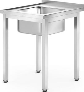 Drezová skrinka – skrutková, hĺbka 600 mm, HENDI, Profi Line, umývadlo uprostred, 600x600x(V)850 mm