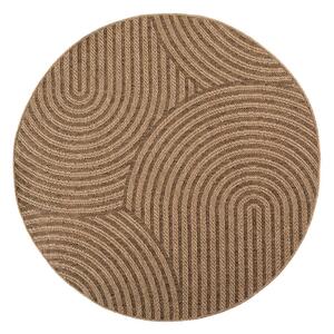 Hnedý okrúhly vnútorný a vonkajší koberec ø 120 cm Timber 1401 – Ayyildiz Carpets