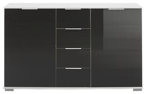 KOMODA, čierna, biela, 130/83/41 cm Carryhome - Spálňové sety