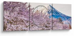 Obraz - Japonsko na jar (s hodinami) (90x30 cm)