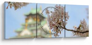 Obraz - Sakura (s hodinami) (90x30 cm)