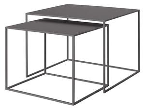 Tmavosivé kovové konferenčné stolíky v súprave 2 ks 50x60 cm Fera – Blomus