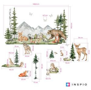 INSPIO-textilná prelepiteľná nálepka - Nálepky pre deti - Forest lesné zvieratká do detskej izby