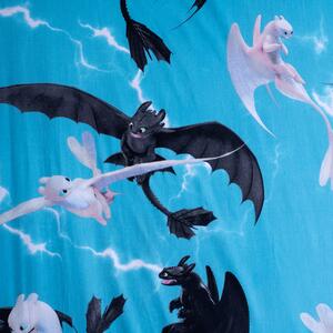 Jerry Fabrics Bavlnené napínacie prestieradlo 90x200 + 25cm - Ako vycvičiť draka "Sky"