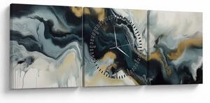Obraz - Mramorovaná kresba (s hodinami) (90x30 cm)
