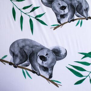 Jerry Fabrics Bavlnené napínacie prestieradlo 90x200 + 25cm - Koala