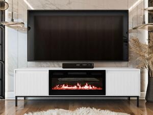 TV stolík s elektrickým krbom REMY - biely