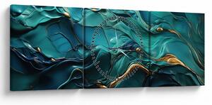 Obraz - Abstraktné textúry (s hodinami) (90x30 cm)