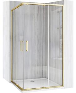 Obdĺžnikový sprchový kút REA CITY 80x100 zlatá brúsená/transparent - bez vaničky