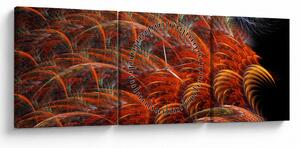 Obraz - Abstraktná imitácia peria (s hodinami) (90x30 cm)