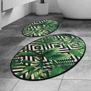 SADA 2x Kúpeľňová predložka TROPIC 60/100 cm zelená
