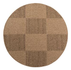 Hnedý okrúhly vnútorný a vonkajší koberec ø 80 cm Timber 1405 – Ayyildiz Carpets