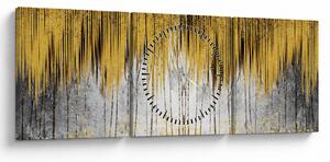 Obraz - Zlaté čiary (s hodinami) (90x30 cm)