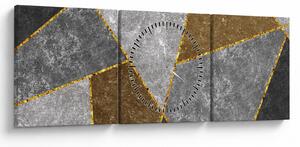 Obraz - Imitácia materiálov (s hodinami) (90x30 cm)