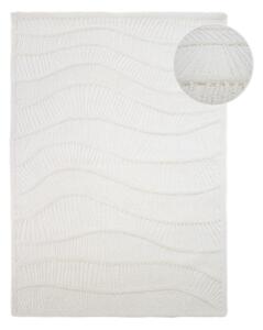 Biely ručne tkaný koberec s prímesou vlny 140x200 cm Sculptured Wave – Flair Rugs