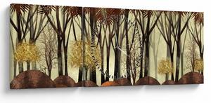 Obraz - Dekoratívne les (s hodinami) (90x30 cm)