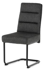 Autronic - Židle jídelní, taštičkové pružiny v sedáku, madlo na opěráku, tmavě šedá látka, černý kov - DCL-P3107 GREY2 AKCE