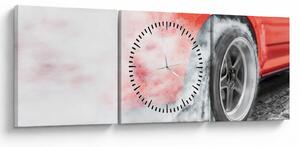Obraz - Závodné auto (s hodinami) (90x30 cm)