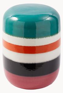Ručne vyrobený okrúhly pomocný stolík Striped Pill