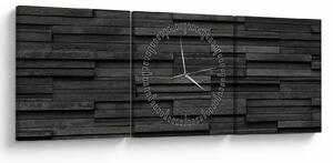 Obraz - Kamenná textúra (s hodinami) (90x30 cm)