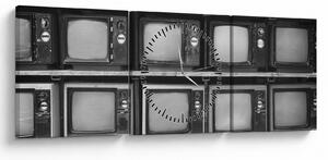 Obraz - Retro televízie (s hodinami) (90x30 cm)