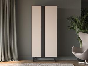 Šatníková skriňa 90 cm CHARLOTTE - kašmír / čierna