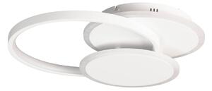 LED stropné svietidlo Tomo, biele, 40 cm, kovové, diaľkové ovládanie, CCT