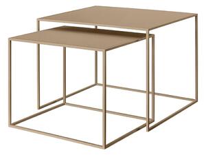 Svetlohnedé kovové konferenčné stolíky v súprave 2 ks 50x60 cm Fera – Blomus