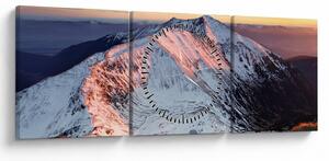 Obraz - Zimná horská panoráma II. (s hodinami) (90x30 cm)