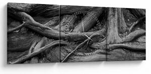 Obraz - Korene stromu (s hodinami) (90x30 cm)